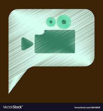 Flat icon in shading style cinema camera vector image