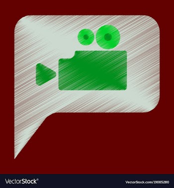 Flat icon in shading style cinema camera vector image