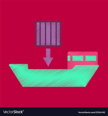 Flat icon in shading style container loading vector image