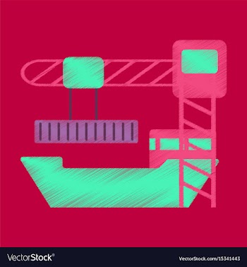 Flat icon in shading style container loading vector image