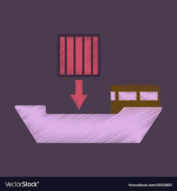Flat icon in shading style container loading vector image