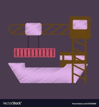 Flat icon in shading style container loading vector image