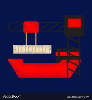 Flat icon in shading style container loading vector image
