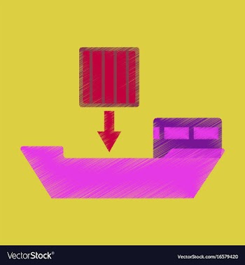Flat icon in shading style container loading vector image