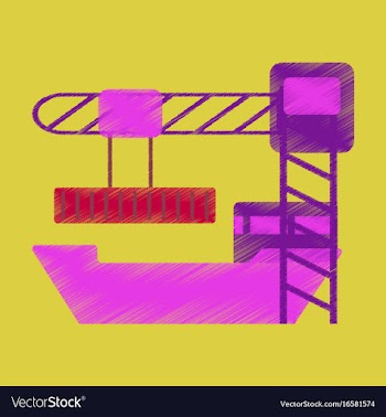 Flat icon in shading style container loading vector image