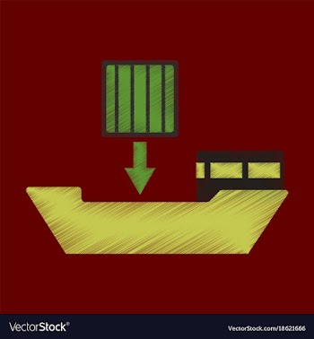 Flat icon in shading style container loading vector image