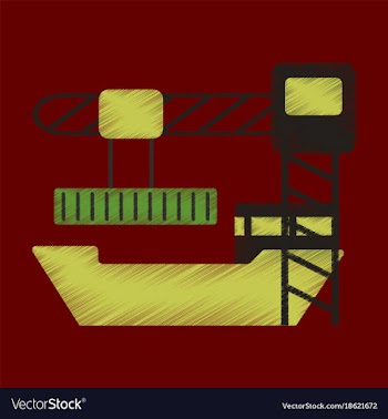 Flat icon in shading style container loading vector image