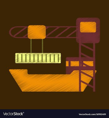 Flat icon in shading style container loading vector image