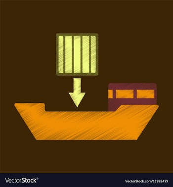 Flat icon in shading style container loading vector image