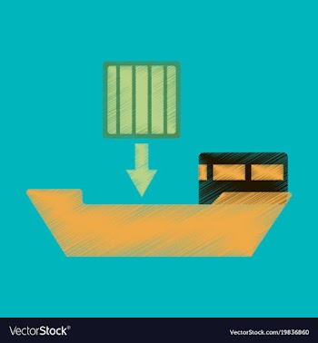Flat icon in shading style container loading vector image