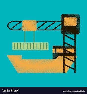 Flat icon in shading style container loading vector image