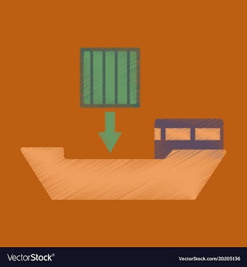 Flat icon in shading style container loading vector image