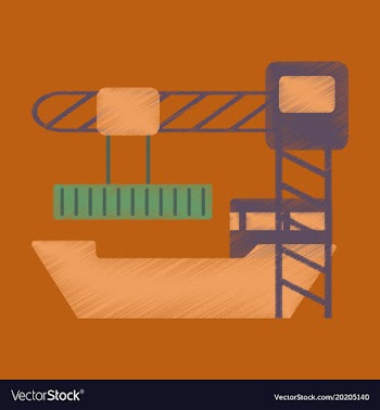 Flat icon in shading style container loading vector image