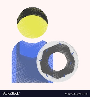 Flat icon in shading style cook donut vector image