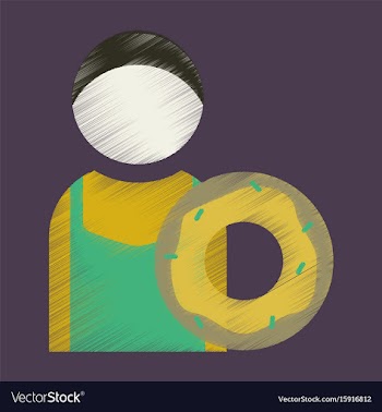 Flat icon in shading style cook donut vector image