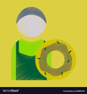 Flat icon in shading style cook donut vector image