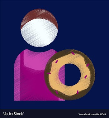 Flat icon in shading style cook donut vector image