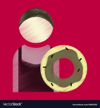 Flat icon in shading style cook donut vector image