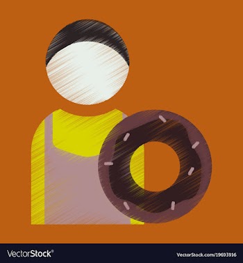 Flat icon in shading style cook donut vector image