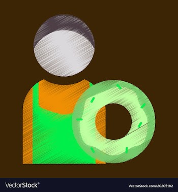 Flat icon in shading style cook donut vector image