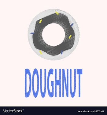 Flat icon in shading style donut logo vector image