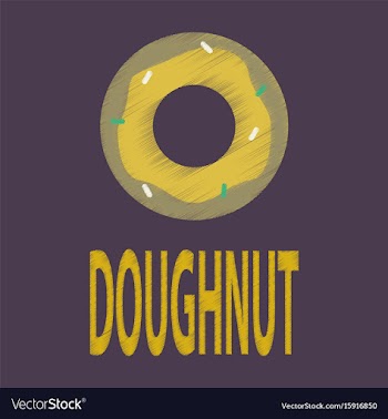Flat icon in shading style donut logo vector image