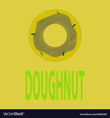 Flat icon in shading style donut logo vector image