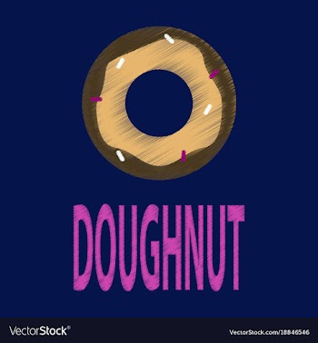 Flat icon in shading style donut logo vector image