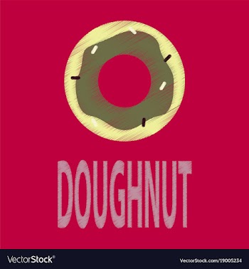 Flat icon in shading style donut logo vector image