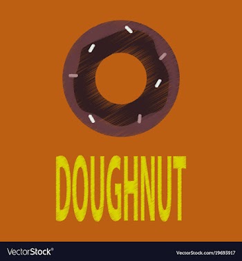 Flat icon in shading style donut logo vector image
