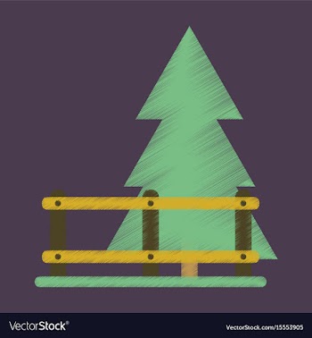 Flat icon in shading style fenced spruce vector image
