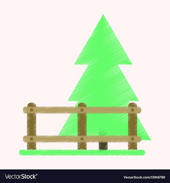 Flat icon in shading style fenced spruce vector image