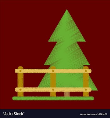 Flat icon in shading style fenced spruce vector image