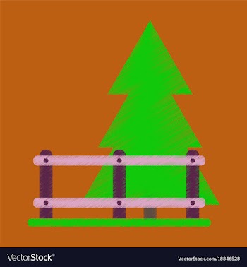 Flat icon in shading style fenced spruce vector image