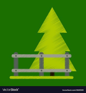Flat icon in shading style fenced spruce vector image