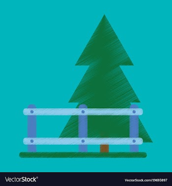 Flat icon in shading style fenced spruce vector image
