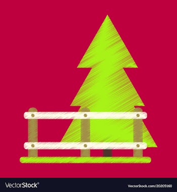 Flat icon in shading style fenced spruce vector image
