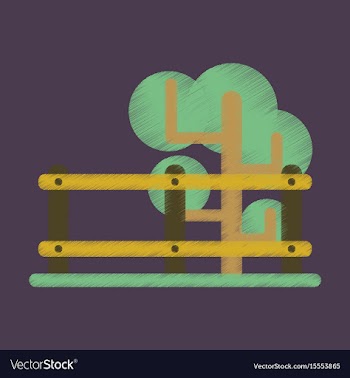 Flat icon in shading style fenced tree vector image