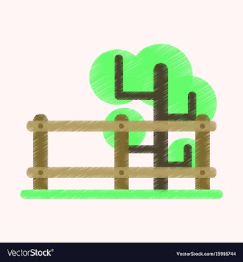 Flat icon in shading style fenced tree vector image