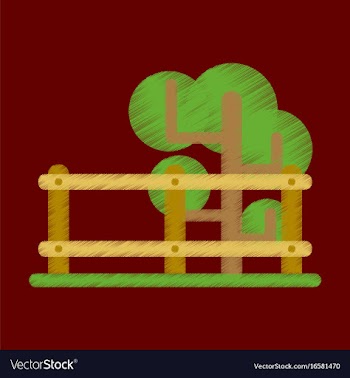 Flat icon in shading style fenced tree vector image