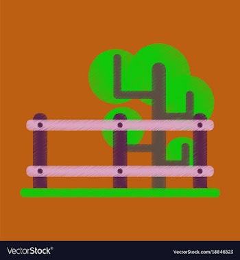 Flat icon in shading style fenced tree vector image