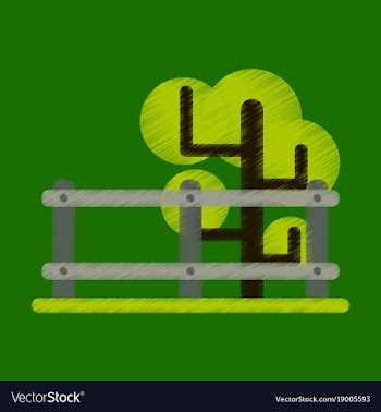 Flat icon in shading style fenced tree vector image