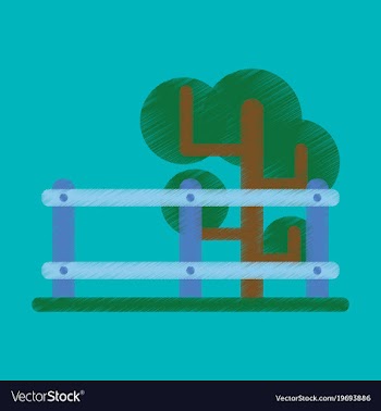 Flat icon in shading style fenced tree vector image