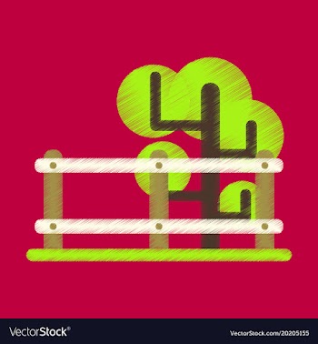 Flat icon in shading style fenced tree vector image