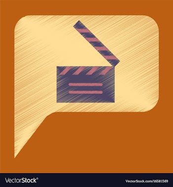 Flat icon in shading style film slapstick vector image