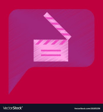 Flat icon in shading style film slapstick vector image