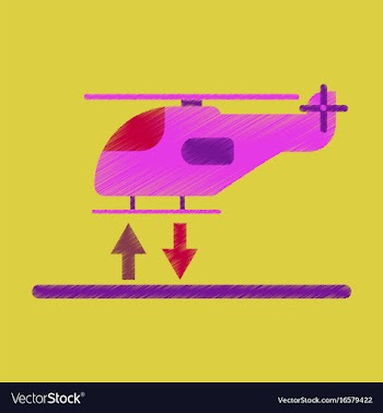 Flat icon in shading style helicopter landing vector image