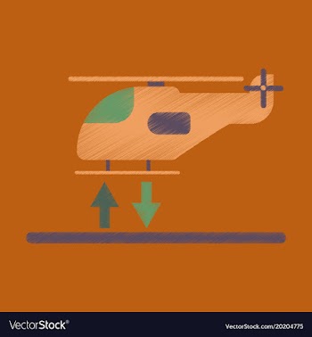 Flat icon in shading style helicopter landing vector image