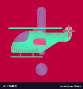Flat icon in shading style helicopter vector image