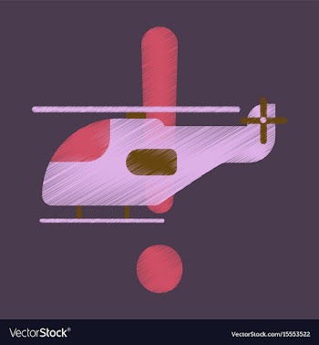 Flat icon in shading style helicopter vector image